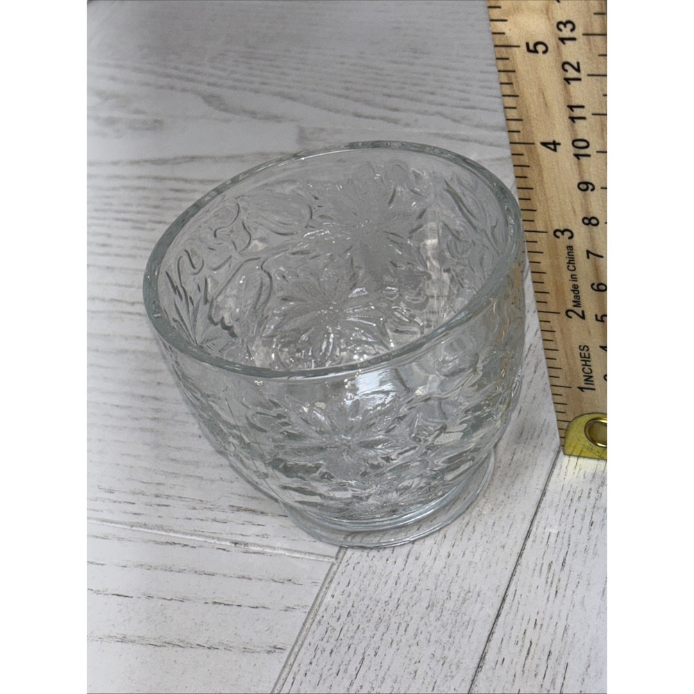 Princess House Fantasia Crystal Sugar Bowl W/O The Lid Poinsettia Floral Design. - Picture 7 of 8
